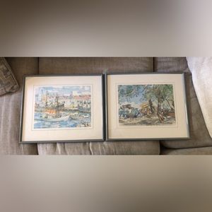 Set of 2 Photos. Beach scenes from Barbados